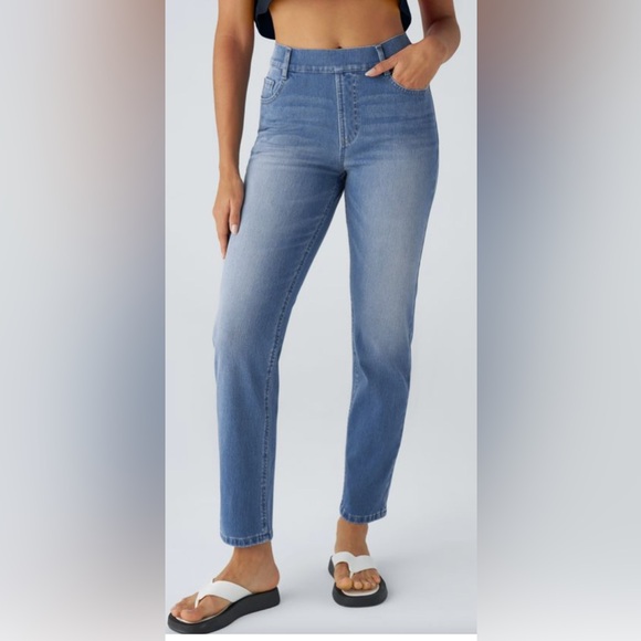 HALARA Denim - Halara Flex High Waisted Pockets Straight Leg Washed Casual Jeans , 02636266, LG